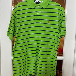 Polo by Ralph Lauren Green Shirt with Blue Stripes